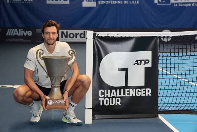 Arthur RINDERKNECH lors de la finale du Play In Challenger Lille 2024 ATP, Tennis Herren Challenger Tour, le 3 mars 2024 TENNIS : PLAY IN CHALLENGER LILLE FINALE 03 03 2024 LaurentSanson Panoramic 
