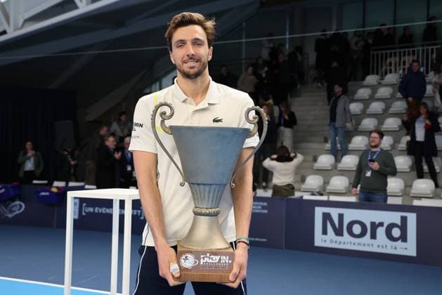 Arthur RINDERKNECH lors de la finale du Play In Challenger Lille 2024 ATP, Tennis Herren Challenger Tour, le 3 mars 2024 TENNIS : PLAY IN CHALLENGER LILLE FINALE 03 03 2024 LaurentSanson Panoramic 