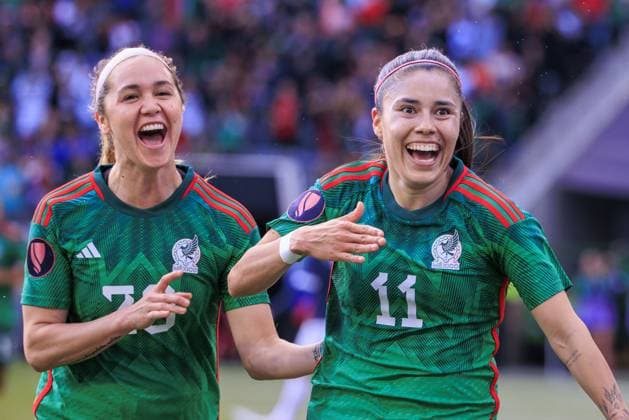 March 3, 2024, Los Angeles, California, USA: Jacqueline Ovalle 11 of Mexico celebrates her goal during the 2024 Concacaf W Gold Cup Quarterfinal match against Paraguay on Sunday March 3, 2024 at BMO Stadium in Los Angeles, California. Mexico defeats Paraguay, 3-2. ARIANA RUIZ PI Los Angeles U.S - ZUMAp124 20240303_zaa_p124_001 Copyright: xArianaxRuizx