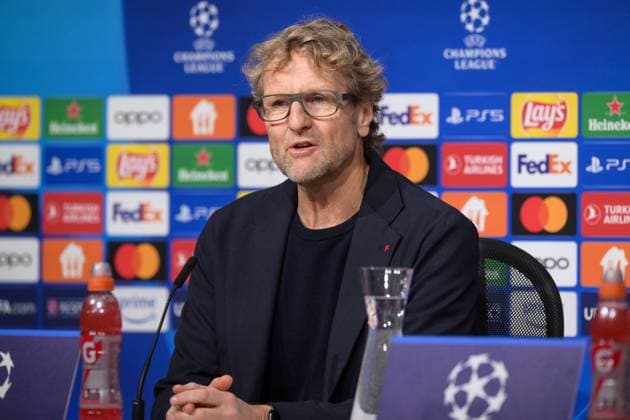 Soccer, UEFA Champions League, 20240304, Press conference FC Bayern Munich SS Lazio Rome In the picture Press spokesman of FC Bayern Munich Dieter NICKLES speaks Munich Allianz Arena Bayern Germany Copyright: Passion2Press MarkusxFischerx