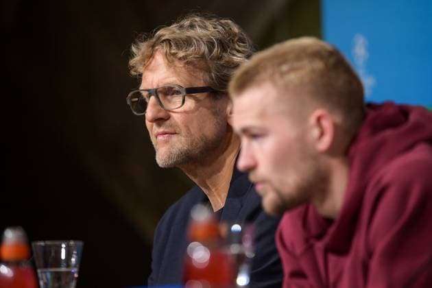 Soccer, UEFA Champions League, 20240304, Press conference FC Bayern Munich SS Lazio Rome In the picture press spokesman of FC Bayern Munich Dieter NICKLES in the foreground Matthijs DE LIGT FC Bayern Munich, 4 Munich Allianz Arena Bayern Germany Copyright: Passion2Press MarkusxFischerx