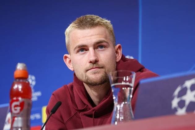Matthijs de Ligt FC Bayern Muenchen, 04 at the press conference, International press conference FC Bayern Muenchen, Football, UEFA Champions League, Round of 16 second leg, Season 23 24, 04 03 2024 , International press conference FC Bayern Muenchen, Football, UEFA Champions League, Round of 16 second leg, Season 23 24, 04 03 2024 Muenchen Copyright: xEibner-Pressefoto JennixMaulx EP_JML