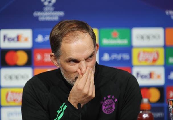 Munich, Germany 04 March 2024 Football, Men, Bundesliga, Season 2023 2024, FC Bayern Munich, Press conference Here in the picture Thomas Tuchel, coach FC Bayern Munich at the press conference, grab your nose, hand on your nose