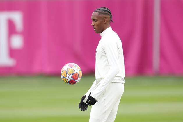 Mathys Tel 39 FC Bayern Muenchen at final training, final training, FC Bayern Muenchen, Champions League, football, round of 16, second leg, 04 03 2024 Muenchen Bayern Germany Copyright: xkolbert-press ChristianxKolbertx