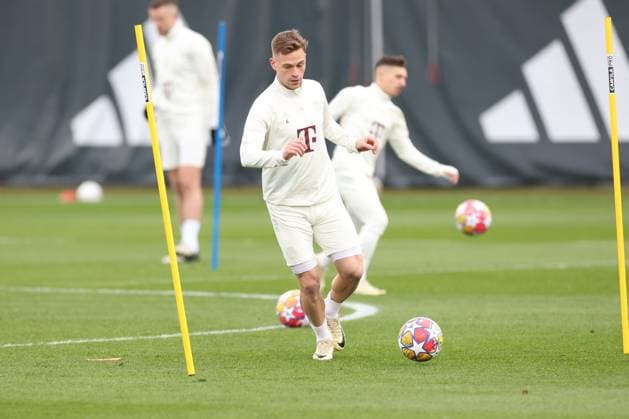 The players at final training, Joshua Kimmich 6 FC Bayern Muenchen , final training, FC Bayern Muenchen, Champions League, football, round of 16, second leg, 04 03 2024 Muenchen Bayern Germany Copyright: xkolbert-press ChristianxKolbertx