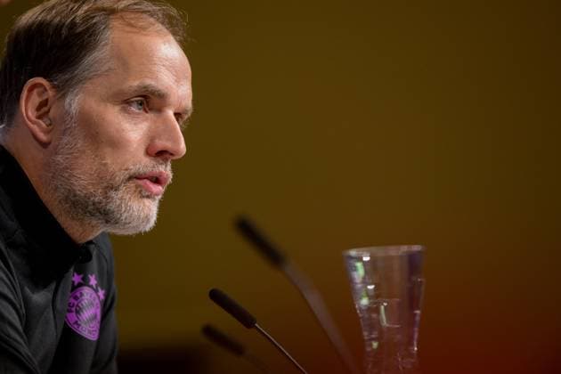 Soccer, UEFA Champions League, 20240304, Press conference FC Bayern Munich SS Lazio Rome In the picture Coach of FC Bayern Munich Thomas TUCHEL speaks Munich Allianz Arena Bayern Germany Copyright: Passion2Press MarkusxFischerx