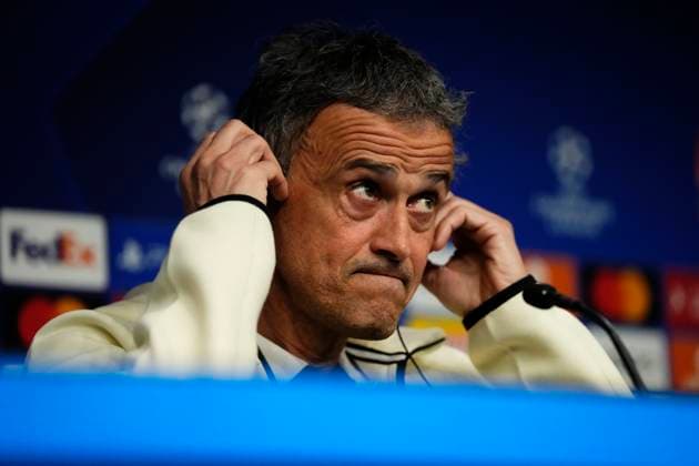 Paris Saint-Germain Training Session And press conference, PK, Pressekonferenz - UEFA Champions League 2023 24 Paris Saint-Germain s Spanish head coach Luis Enrique gives a press conference on the eve of their UEFA Champions League last 16 second leg football match against Real Sociedad at the Reale Arena stadium in San Sebastian on March 4, 2024 Bilbao Spain  Copyright: xJosexBretonx originalFilename:breton-parissai240304_npKA0.jpg