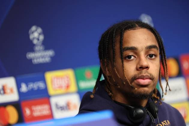REAL SOCIEDAD - PSG PHOTOPQR LE PARISIEN Le Parisien Arnaud Journois ; SAINT SEBASTIEN ; 04 03 2024 ; FOOTBALL , 04 03 2024 LIGUE DES CHAMPIONS UEFA , 8E DE FINALE RETOUR , SAINT SABASTIEN ( ESPAGNE ) , STADE ANOETA REALE ARENA REAL SOCIEDAD - PARIS SG BRADLEY BARCOLA PHOTO LE PARISIEN ARNAUD JOURNOIS March 4th 2024 Real Sociedad press conference, PK, Pressekonferenz before their UEFA champions cup match against -PSG SAINT SEBASTIEN 75 France  Copyright: xPHOTOPQR LExPARISIEN MAXPPPxLexParisienx xArnaudxJournoisx 20240304LPA2543 20240304LPA2543