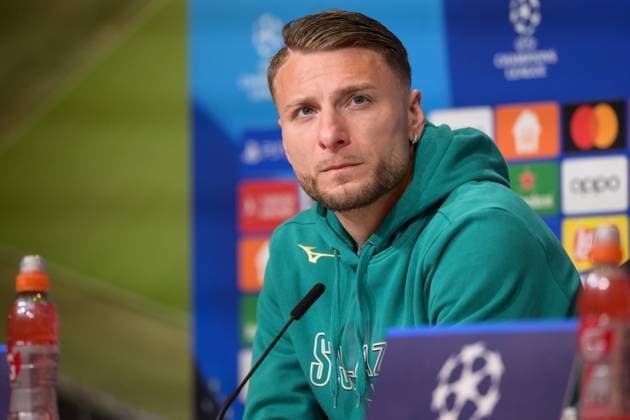 Soccer, UEFA Champions League, 20240304, Press conference FC Bayern Munich SS Lazio Rome In the picture Ciro IMMOBILE SS Lazio Rome, 17 Munich Allianz Arena Bayern Germany Copyright: Passion2Press MarkusxFischerx