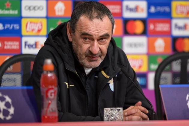 Soccer, UEFA Champions League, 20240304, Press conference FC Bayern Munich SS Lazio Rome In the picture Coach of SS Lazio Rome Maurizio SARRI Munich Allianz Arena Bayern Germany Copyright: Passion2Press MarkusxFischerx
