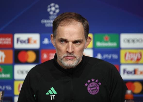 Munich, Germany 04 March 2024 Football, Men, Bundesliga, Season 2023 2024, FC Bayern Munich, Press conference Here in the picture Thomas Tuchel, coach FC Bayern Munich at the press conference, listening, skeptical, look, facial expression, head, portrait