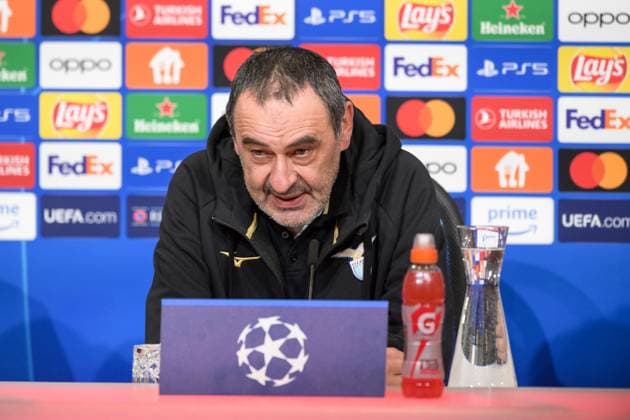 Soccer, UEFA Champions League, 20240304, Press conference FC Bayern Munich SS Lazio Rome In the picture Coach of SS Lazio Rome Maurizio SARRI Munich Allianz Arena Bayern Germany Copyright: Passion2Press MarkusxFischerx