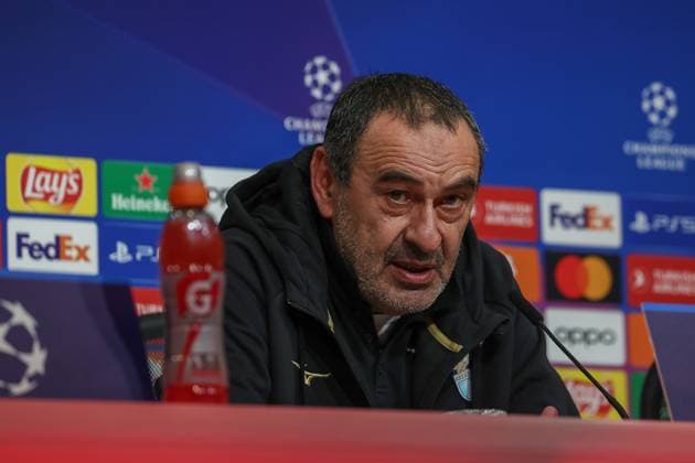 Sarri Maurizio S S Lazio Rome, Head Coach at the press conference, at the press conference, International Press Conference S S Lazio Rome, Football, UEFA Champions League, Round of 16 second leg, Season 23 24, 04 03 2024 , International Press Conference S S Lazio Rome, Football, UEFA Champions League, Round of 16 second leg, Season 23 24, 04 03 2024 Munich Copyright: xEibner-Pressefoto JennixMaulx EP_JML