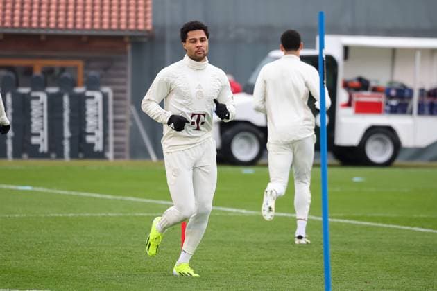 Serge Gnabry FC Bayern Muenchen, 07 , Final training FC Bayern Muenchen, Football, UEFA Champions League, Round of 16 second leg, Season 23 24, 04 03 2024, Final training FC Bayern Muenchen, Football, UEFA Champions League, Round of 16 second leg, Season 23 24, 04 03 2024 Muenchen Copyright: xEibner-Pressefoto JennixMaulx EP_JML