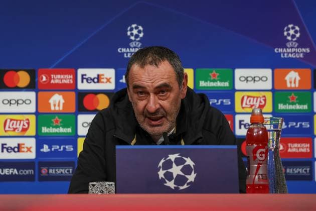 Sarri Maurizio S S Lazio Rome, Head Coach at the press conference, at the press conference, International Press Conference S S Lazio Rome, Football, UEFA Champions League, Round of 16 second leg, Season 23 24, 04 03 2024 , International Press Conference S S Lazio Rome, Football, UEFA Champions League, Round of 16 second leg, Season 23 24, 04 03 2024 Munich Copyright: xEibner-Pressefoto JennixMaulx EP_JML
