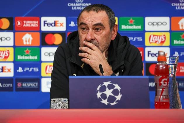 Sarri Maurizio S S Lazio Rome, Head Coach at the press conference, at the press conference, International Press Conference S S Lazio Rome, Football, UEFA Champions League, Round of 16 second leg, Season 23 24, 04 03 2024 , International Press Conference S S Lazio Rome, Football, UEFA Champions League, Round of 16 second leg, Season 23 24, 04 03 2024 Munich Copyright: xEibner-Pressefoto JennixMaulx EP_JML
