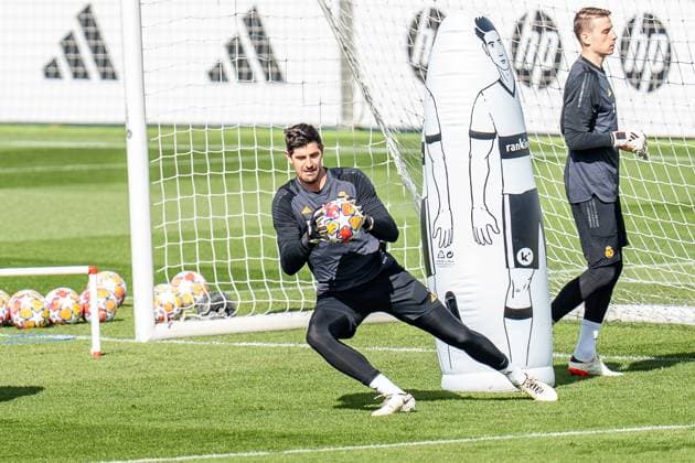 Thibaut Courtois Final training Real Madrid before Real Madrid vs RB Leipzig, Football, UEFA Champions League, Round of 16, 05 03 2024 Final training Real Madrid before Real Madrid vs RB Leipzig, Football, UEFA Champions League, Round of 16, 05 03 2024 Madrid Copyright: xEibner-Pressefoto BahhoxKarax EP_BKA