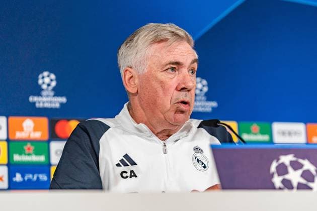 Carlo Ancelotti Real Madrid, Head Coach Final training Real Madrid before Real Madrid vs RB Leipzig, Football, UEFA Champions League, Round of 16, 05 03 2024 Final training Real Madrid before Real Madrid vs RB Leipzig, Football, UEFA Champions League, Round of 16, 05 03 2024 Madrid Copyright: xEibner-Pressefoto BahhoxKarax EP_BKA