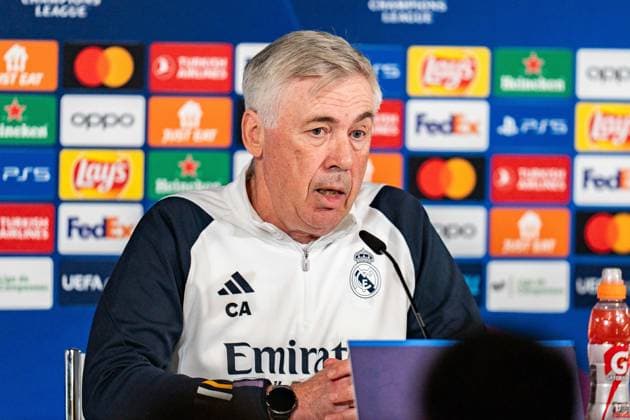 Carlo Ancelotti Real Madrid, Head Coach Final training Real Madrid before Real Madrid vs RB Leipzig, Football, UEFA Champions League, Round of 16, 05 03 2024 Final training Real Madrid before Real Madrid vs RB Leipzig, Football, UEFA Champions League, Round of 16, 05 03 2024 Madrid Copyright: xEibner-Pressefoto BahhoxKarax EP_BKA