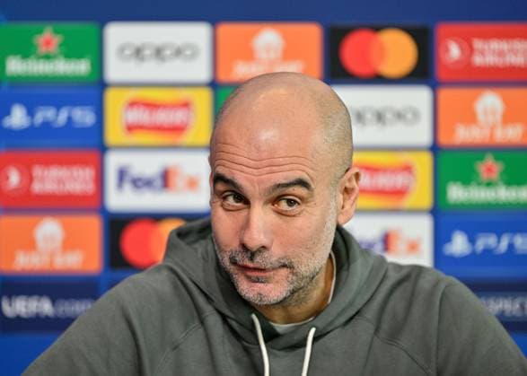 Manchester City Champions League press conference, PK, Pressekonferenz Pep Guardiola manager of Manchester City, during the Manchester City Champions League press Conference at Etihad Campus, Manchester, United Kingdom, 5th March 2024 (Photo by Cody Froggatt News Images) Manchester Etihad Campus Manchester United, ManU Kingdom Copyright: xCodyxFroggatt NewsxImagesx