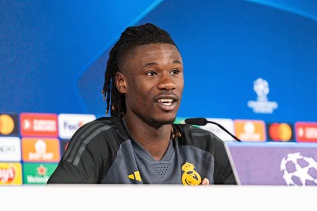 Eduardo Camavinga Final training Real Madrid before Real Madrid vs RB Leipzig, Football, UEFA Champions League, Round of 16, 05 03 2024 Final training Real Madrid before Real Madrid vs RB Leipzig, Football, UEFA Champions League, Round of 16, 05 03 2024 Madrid Copyright: xEibner-Pressefoto BahhoxKarax EP_BKA