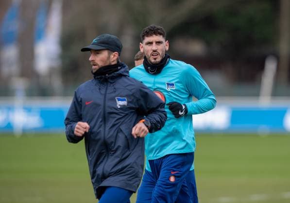 Football, Men, Season 2023 2024, 1 Bundesliga, Hertha BSC, Training, f l Athletics coach Hendrik Vieth Hertha BSC , Agustin Rogel Hertha BSC , 05 03 2024, Copyright: xSebastianxRäppold MatthiasxKochx