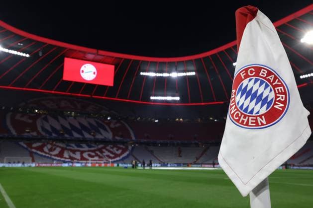 Munich, Germany, 5th March 2024. A Bayern Munchen branded corner flag is seen in a general view of the stadium interior prior to the UEFA Champions League match at Allianz Arena, Munich. Picture credit should read: Jonathan Moscrop Sportimage EDITORIAL USE ONLY. No use with unauthorised audio, video, data, fixture lists, club league logos or live services. Online in-match use limited to 120 images, no video emulation. No use in betting, games or single club league player publications. SPI-2970-0003