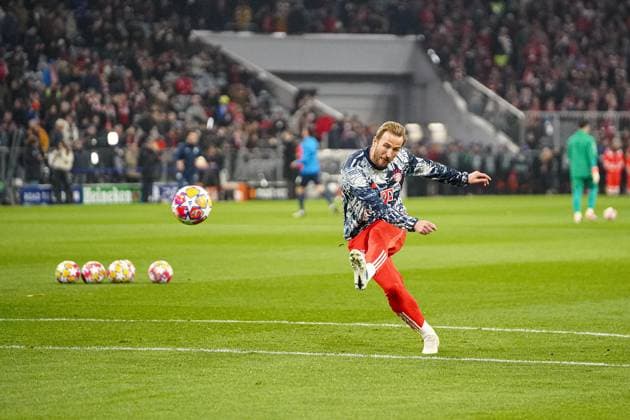 Harry Kane 9 FC Bayern in action during the Champions League match FC Bayern Munich Lazio Rome on 05 03 2024 Munich Allianz Arena Bayern Germany