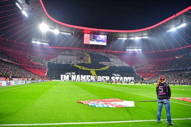 Fan Choreo at the Champions League match FC Bayern Munich Lazio Rome on 05 03 2024 Munich Allianz Arena Bayern Germany