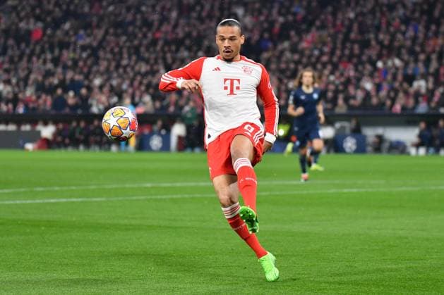 Leroy Sane 10 FC Bayern in action during the Champions League match FC Bayern Munich Lazio Rome on 05 03 2024 Munich Allianz Arena Bayern Germany