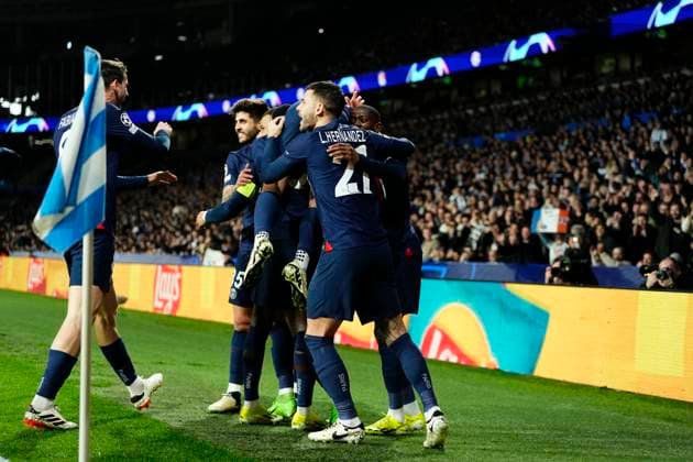 Real Sociedad v Paris Saint-Germain: Round of 16 Second Leg - UEFA Champions League 2023 24 Kylian Mbappe Centre-Forward of PSG and France celebrates after scoring his sides first goal during the UEFA Champions League 2023 24 round of 16 second leg match between Real Sociedad and Paris Saint-Germain at Reale Arena on March 5, 2024 in San Sebastian, Spain. San Sebastian Spain  Copyright: xJosexBretonx originalFilename:breton-realsoci240305_npIEl.jpg