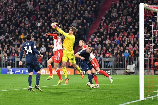 Ivan Provedel 94 Lazio Roma in action during the Champions League match FC Bayern Munich Lazio Rome on 05 03 2024 Munich Allianz Arena Bayern Germany
