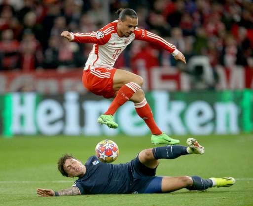 Leroy Sane Bayern v Luca Pellegrini Lazio, bottom FC Bayern Munich Lazio Rome Munich, GER, 05 03 2024, Sport Soccer Champions League Round of 16 Season 23 24