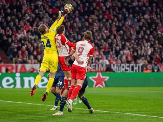 Pedro Rodrigez Lazio Rome, 09 , Thomas Mueller FC Bayern Muenchen, 25 , Harry Kane FC Bayern Muenchen, 09 , GER, FC Bayern Muenchen FCB vs Lazio Rome SSL , Football, UEFA Champions League, Round of 16 second leg, 2023 2024 season, 05 03 2024, DFB DFL regulations prohibit any use of photographs as image sequences and or quasi video , GER, FC Bayern Muenchen FCB vs Lazio Rome SSL , Fußball, UEFA Champions League, Achtelfinal Rueckspiel, Saison 2023 2024, 05 03 2024 Muenchen Copyright: xEibner-Pressefoto SaschaxWaltherx EP_EER