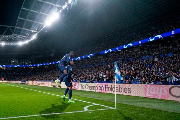 ESP: Real Sociedad v Paris Saint Germain. UEFA Champions League match, Round of 16 Kilian Mbappe of Paris Saint-Germain celebrates the 0-1 during the UEFA Champions League match, Round of 16, 2nd leg, between Real Sociedad and Paris Saint Germain PSG played at Reale Arena Stadium on March 5, 2024 in San Sebastian, Spain. kpng Copyright: xBaguxBlancox xPRESSINPHOTOx PS_240305_016