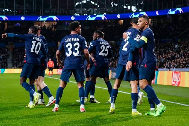 ESP: Real Sociedad v Paris Saint Germain. UEFA Champions League match, Round of 16 Kilian Mbappe of Paris Saint-Germain celebrates the 0-1 during the UEFA Champions League match, Round of 16, 2nd leg, between Real Sociedad and Paris Saint Germain PSG played at Reale Arena Stadium on March 5, 2024 in San Sebastian, Spain. kpng Copyright: xBaguxBlancox xPRESSINPHOTOx PS_240305_019
