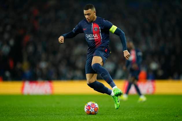 Real Sociedad v Paris Saint-Germain: Round of 16 Second Leg - UEFA Champions League 2023 24 Kylian Mbappe Centre-Forward of PSG and France in action during the UEFA Champions League 2023 24 round of 16 second leg match between Real Sociedad and Paris Saint-Germain at Reale Arena on March 5, 2024 in San Sebastian, Spain. San Sebastian Spain  Copyright: xJosexBretonx originalFilename:breton-realsoci240305_npxrj.jpg