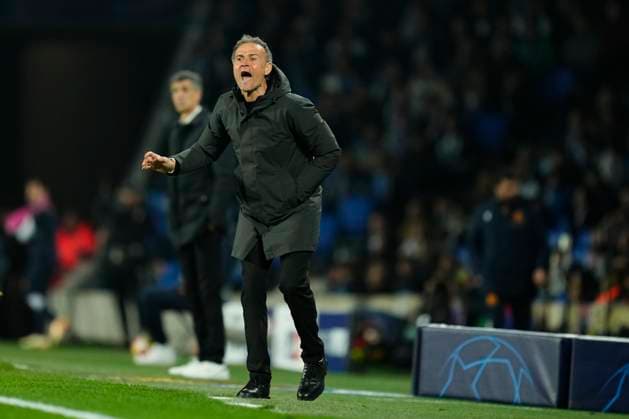 Real Sociedad v Paris Saint-Germain: Round of 16 Second Leg - UEFA Champions League 2023 24 Luis Enrique head coach of PSG gives instructions during the UEFA Champions League 2023 24 round of 16 second leg match between Real Sociedad and Paris Saint-Germain at Reale Arena on March 5, 2024 in San Sebastian, Spain. San Sebastian Spain  Copyright: xJosexBretonx originalFilename:breton-realsoci240305_npQDx.jpg