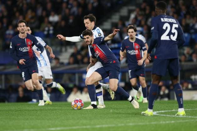 CHAMPIONS LEAGUE REAL SOCIEDAD PSG Sebastien LAPEYRERE MAXPPP; SAINT SEBASTIEN (ESPAGNE) LE 05 03 2024; 8 EME DE FINALE RETOUR DE L UEFA CHAMPIONS LEAGUE REAL SOCIEDAD RECOIT LE PARIS SAINT GERMAIN AU REALE ARENA DE SAN SEBASTIAN LUCAS BERALDO - 03 05 2024 San Sebastian, Spain Uefa Champions League Real Sociedad VS Paris SG SAN SEBASTIAN SPAIN  Copyright: xSebastienxLapeyrere MAXPPPxSEBASTIENxLAPEYREREx LAP240305006 LAP240305006