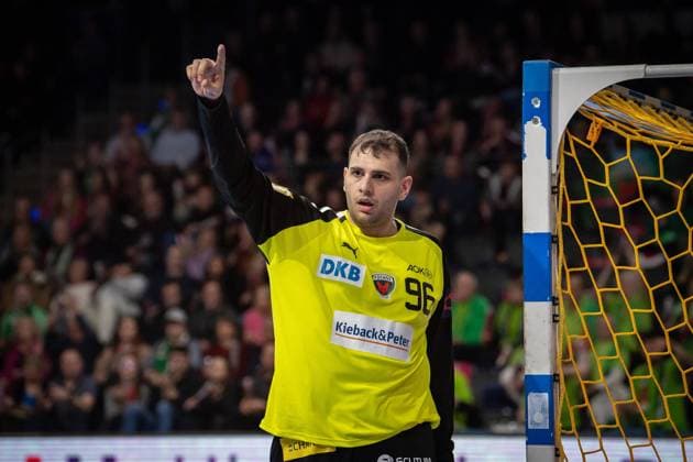 EHF European League, Füchse Berlin vs CSM Constanta Berlin, 05 03 2024 Dejan Milosavljev Fuechse Berlin, 96 jubel EHF European League, Füchse Berlin vs CSM Constanta, Max Schmeling Halle, Berlin 05 03 2024 Copyright: xBEAUTIFULxSPORTS LucianoxLimax