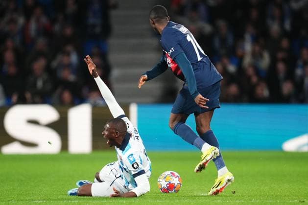 Ousmane Dembele of Paris Saint-Germain and Hamari Traore of Real Sociedad Real Sociedad v Paris Saint Germain, UEFA Champions League match, Round of 16, second leg. Football, Reale Arena Stadium, San Sebastian, Spain - 5 March 2024 Editorial use only  Copyright: xBaguxBlanco PRESSINPHOTO Shutterstockx 14378369aj