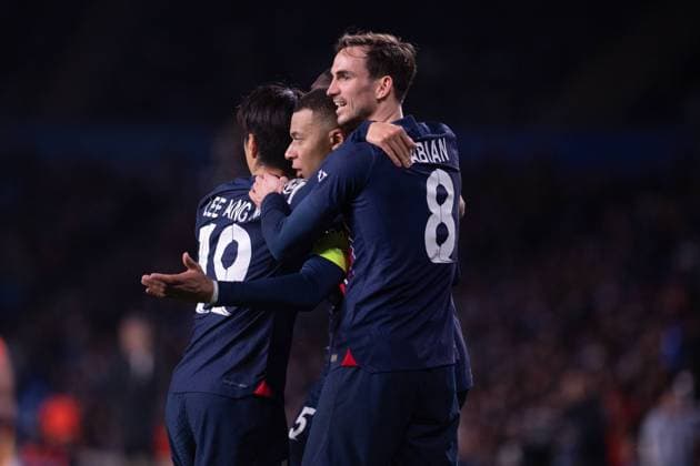 UEFA Champions League soccer match round of 16, second leg soccer match between Real Sociedad and Paris Saint Germain (PSG) at Reale Arena Stadium in San Sebastian, Spain 05 March 2024 Kylian Mbappe celebrates a goal 900 Cordon Press  900 CordonxPress LOF - UEFA Champions League Real Sociedad vs PSG