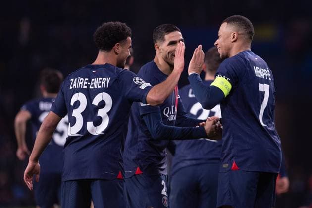 UEFA Champions League soccer match round of 16, second leg soccer match between Real Sociedad and Paris Saint Germain (PSG) at Reale Arena Stadium in San Sebastian, Spain 05 March 2024 Kylian Mbappe celebrates a goal 900 Cordon Press  900 CordonxPress LOF - UEFA Champions League Real Sociedad vs PSG