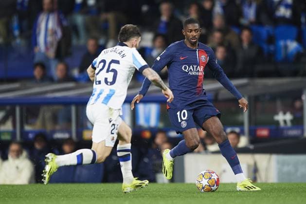 Ousmane Dembele of Paris Saint Germain during the UEFA Champions League match between Real Sociedad v Paris Saint Germain at Reale Arena on March 5, 2024 in San Sebastian (Photo by: LGM) FOOTBALL : Real Sociedad vs Paris Saint Germain - UEFA Ligue des Champions - 05 03 2024 LGM Panoramic 