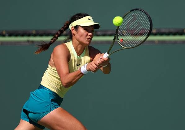 Emma Raducanu of GBR in action during practice BNP Paribas Open, Tennis, Qualifying, Indian Wells Tennis Garden, California, USA - 05 Mar 2024  Copyright: xEllaxLing Shutterstockx 14374801ab