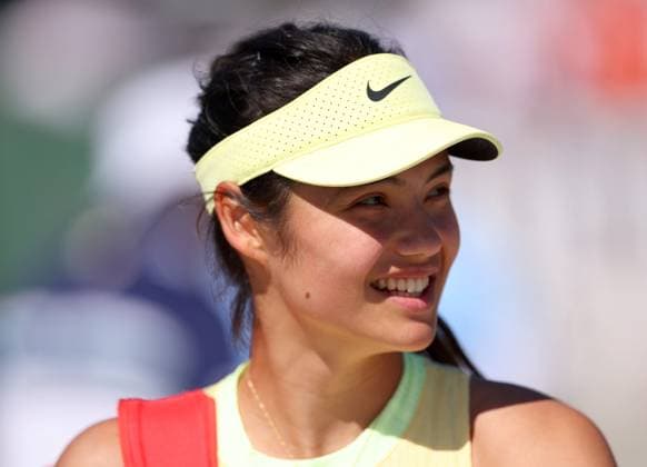 Emma Raducanu of GBR smiles during practice BNP Paribas Open, Tennis, Qualifying, Indian Wells Tennis Garden, California, USA - 05 Mar 2024  Copyright: xEllaxLing Shutterstockx 14374801a