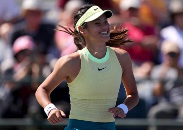 Emma Raducanu of GBR smiles during practice BNP Paribas Open, Tennis, Qualifying, Indian Wells Tennis Garden, California, USA - 05 Mar 2024  Copyright: xEllaxLing Shutterstockx 14374801d