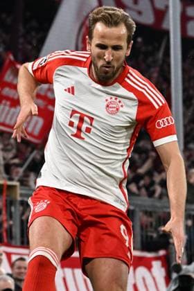 Italy,Soccer, champions league match , Bayern Munich v Lazio Harry Kane of Bayern Munich celebrates scoring his second goal during the Champions league round of 16 match between Bayern Munich v Lazio at Allianz Arena stadium, Italy, March 05th, 2024. Imago-Images Emmefoto Copyright: xImago-Images Emmefotox
