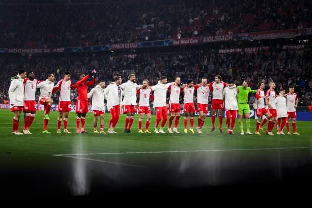 FC Bayern Munich v SS Lazio - UEFA Champions League Players of FC Bayern Muchen celebrate the victory at the end of the UEFA Champions League round of 16 second leg football match between FC Bayern Munich and SS Lazio. Munich Germany Copyright: xNicolòxCampox