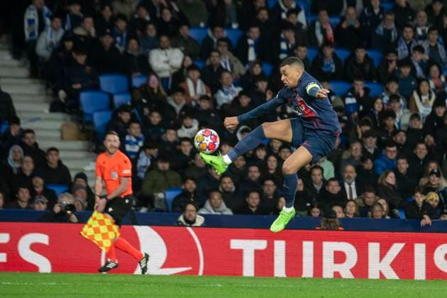 Real Sociedad Vs PSG during the UEFA Champions League Round of 16, 2nd leg match between Real Sociedad and Paris Saint Germain at Reale Arena. (Gari Garaialde Bostok Photo) Donostia Gipuzkoa Spain Editorial Use Only  Copyright: xGarikoitzxGaraialdex Bostok Photo GarixGaraialdex GG2403050400
